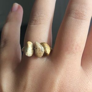 Picture Jasper Stone Cluster Gold Ring
